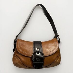 Coach F10909 SMALL Vintage British Tan & Brown Soho Leather Shoulder Bag read